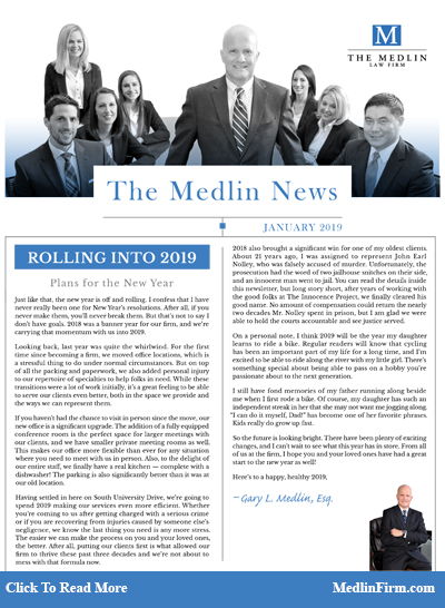 Rolling Into 2019; The Medlin Law Firm