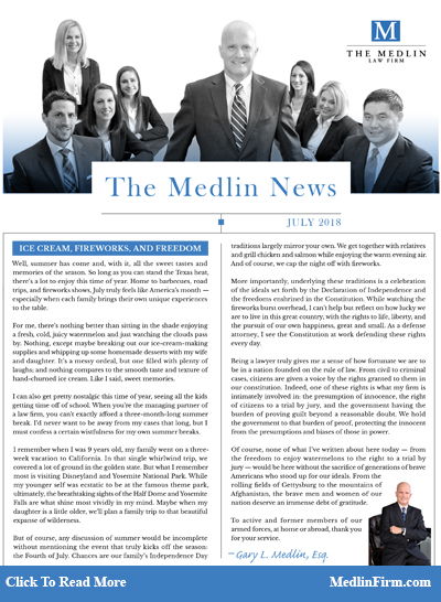Ice Cream, Fireworks And Freedom; The Medlin Law Firm