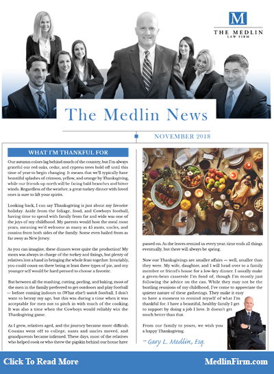 What I'm Thankful For; The Medlin Law Firm