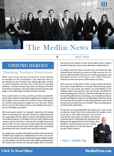 Unsung Heroes; The Medlin Law Firm