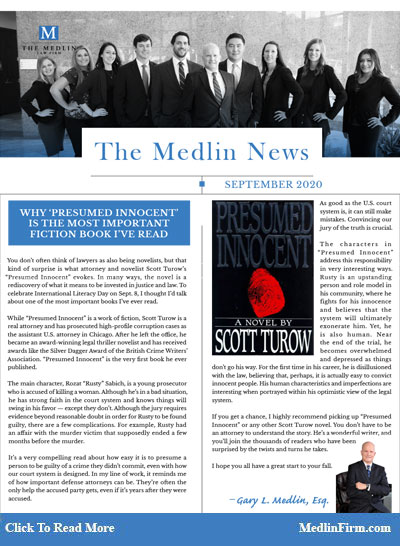 Why Presumed Innocent Is The Most Important Fiction Book I've Read; The Medlin Law Firm